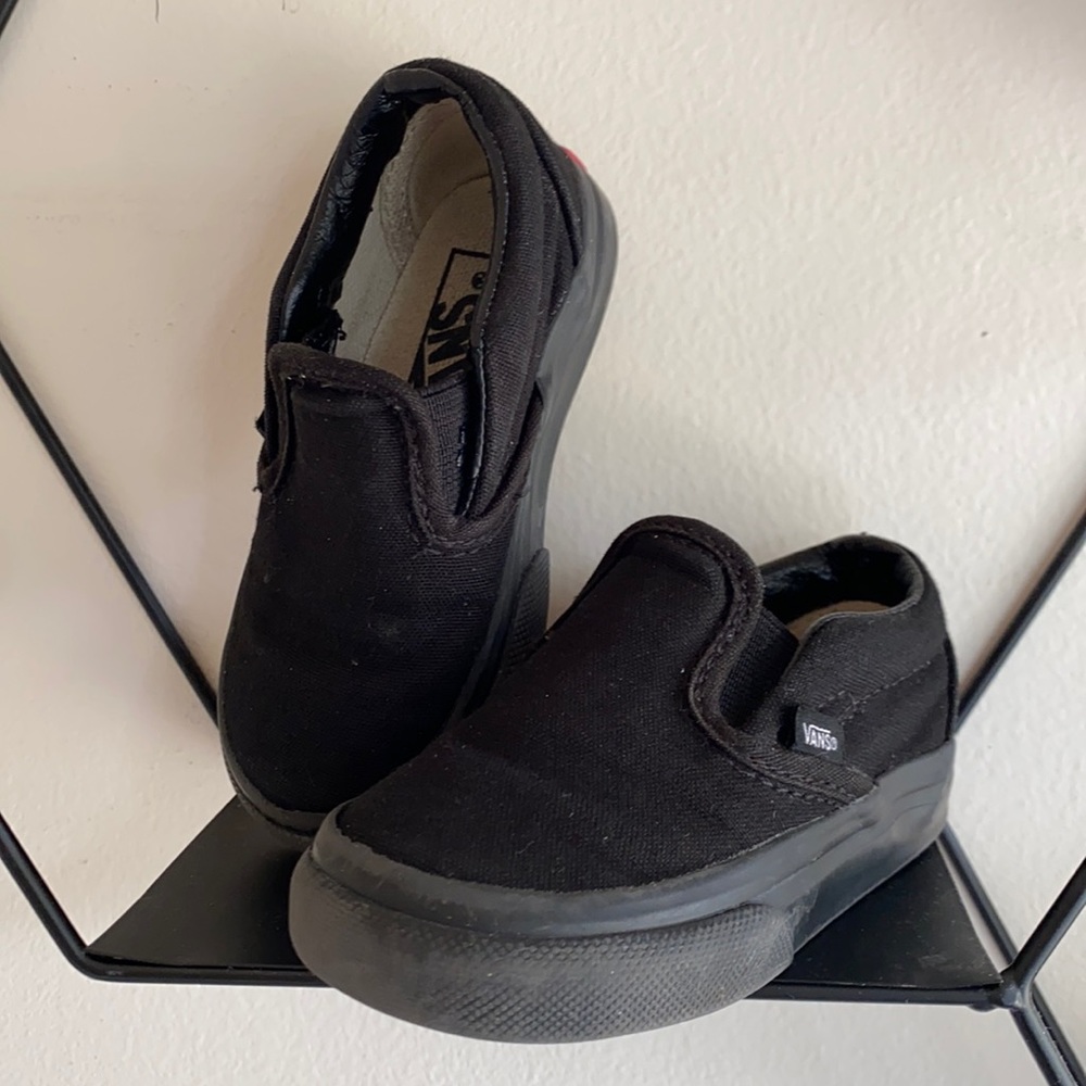 Black Vans Slip On Sneakers Toddler Size 5